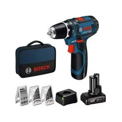 Perceuse Visseuse Sans Fil BOSCH Perceuse Visseuse GSR12V-15 Set 2+4 Ah + 39 Acc. 0615990G6L