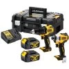 Pack 2 Machines DEWALT Pack Perceuse Percu + Viss à Chocs 18V 4Ah TSTAK - DCK2062M2T-QW -Perceuse Visseuse Soldes dewalt pack perceuse percu viss a chocs 18v 4ah tstak dck2062m2t qw