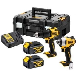 Pack 2 Machines DEWALT Pack Perceuse Percu + Viss à Chocs 18V 4Ah TSTAK - DCK2062M2T-QW