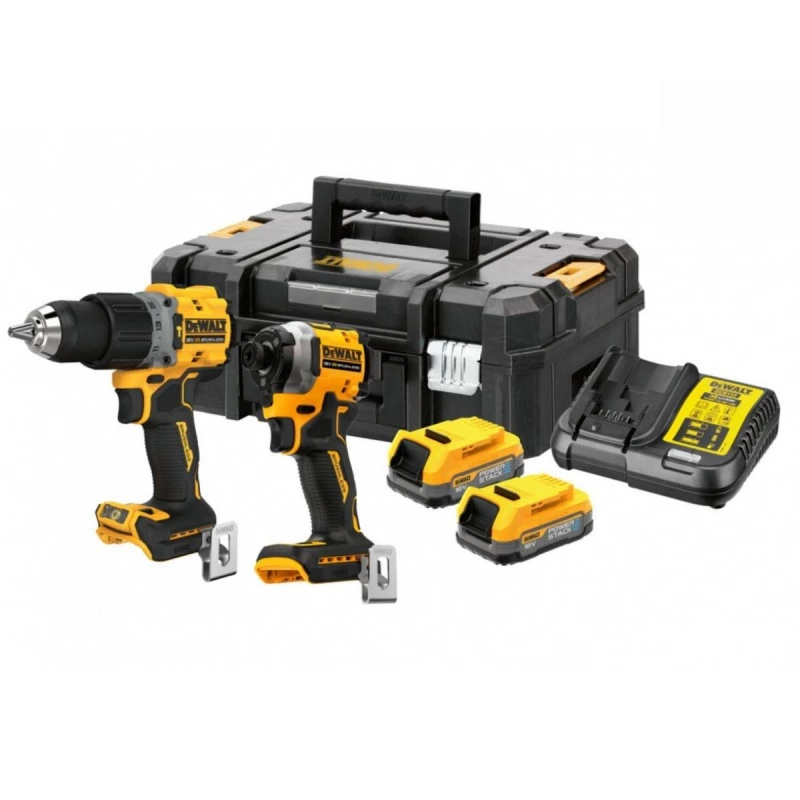 Pack 2 Machines DEWALT Pack Perceuse Viss Percu + Viss à Chocs 18V 2x1.7 Ah Powerstack - DCK2050E2T-QW 2 Pack 2 Machines DEWALT Pack Perceuse Viss Percu + Viss à Chocs 18V 2x1.7 Ah Powerstack - DCK2050E2T-QW