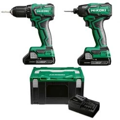 HIKOKI (HITACHI) Pack 2 Machines HIKOKI Perceuse Visseuse DS18DD + Visseuse à Choc WH18DD - KC18DDWDZ