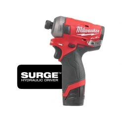 Visseuse à Choc Sans Fil MILWAUKEE Visseuse à Chocs 12V 2Ah M12 FUEL SURGE FQID-202X - 4933464973